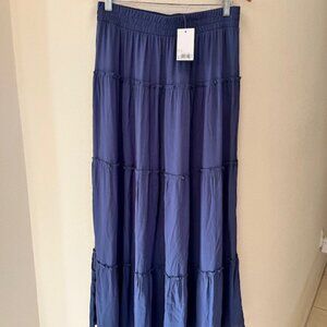 SO Tiered Maxi Skirt - L - Coastal Western Boho Academia Feminine Cottage Core